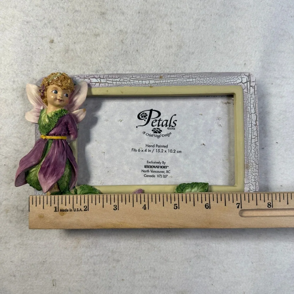 Vintage Petals Cristl Vogl Flower Fairy Photo Frame 4x6 Purple 3D Cottagecore